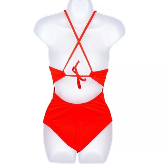 ♥️Carmen Marc Valvo, 6, Waist Synching, Brilliant Red, One Piece Swimsuit - Picture 4 of 8
